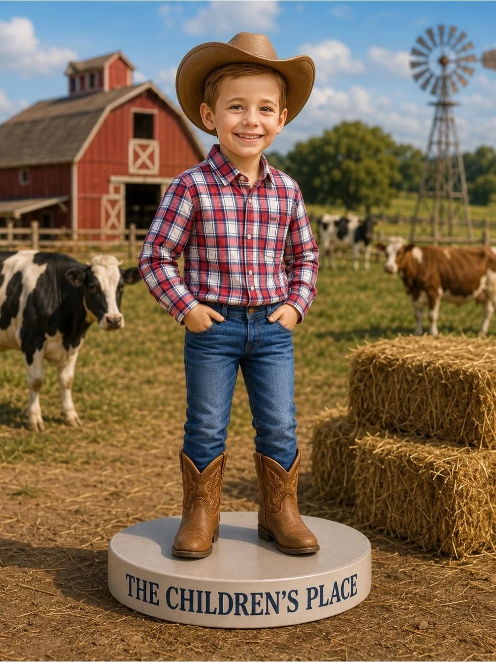 The Childrens Place Plaid Button-Down Shirt. Red, Pink, Blue, Gray. 10/12​​​